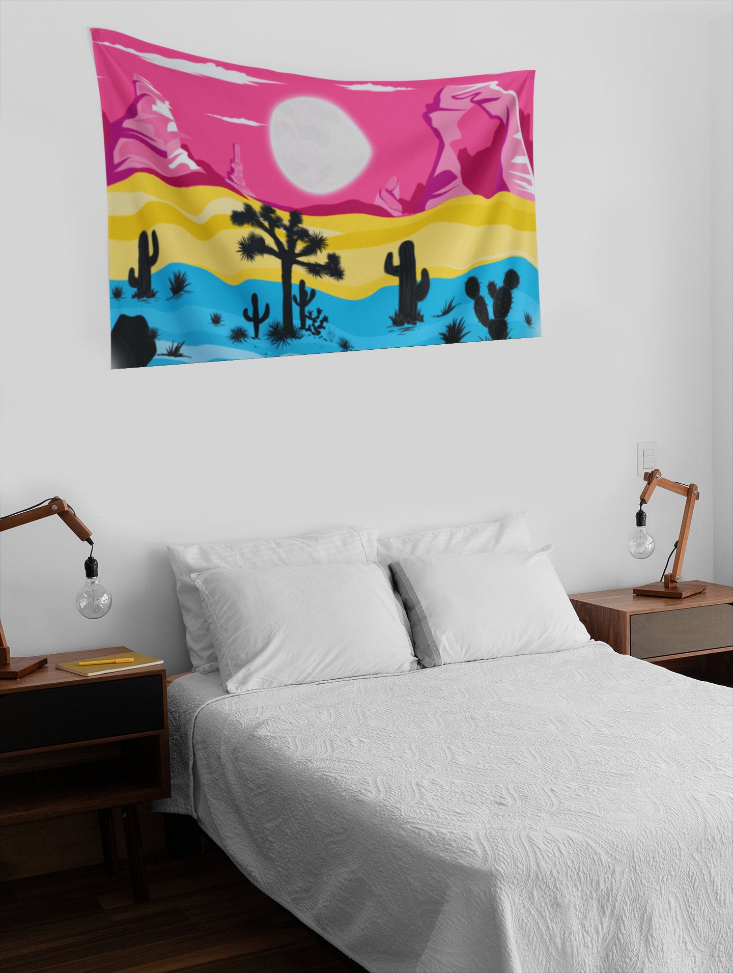 Discreet Pansexual Pride Landscape Tapestry | Indoor LGBTQ Wall Tapestries (Series 1 of 3)