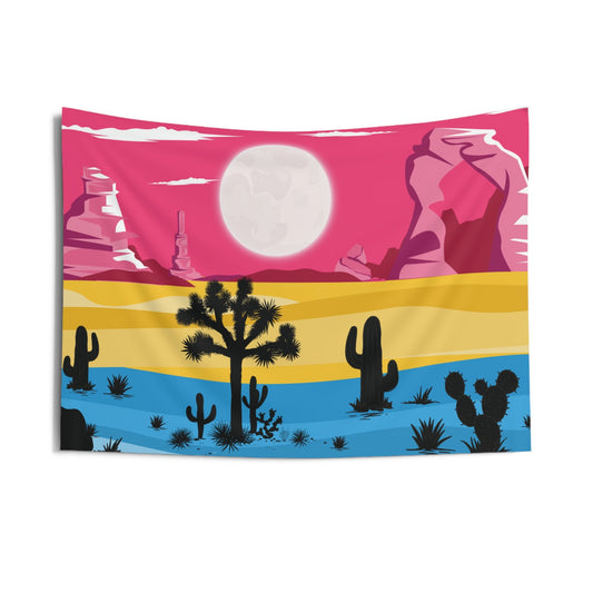 Discreet Pansexual Pride Landscape Tapestry | Indoor LGBTQ Wall Tapestries (Series 1 of 3)