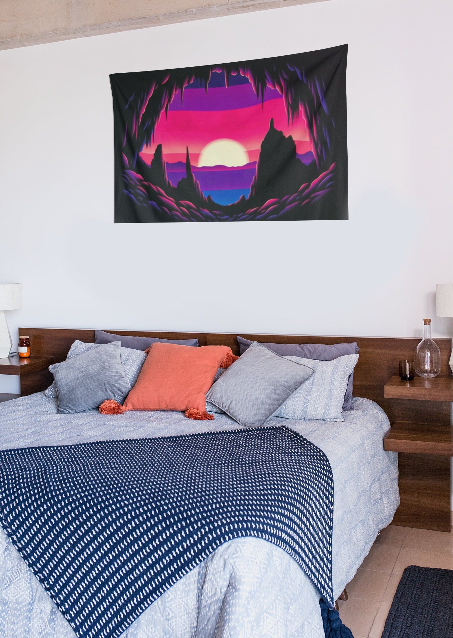 Subtle Bisexual Pride Landscape Art Tapestry | Indoor LGBTQ Wall Tapestries (Series 1 of 3)