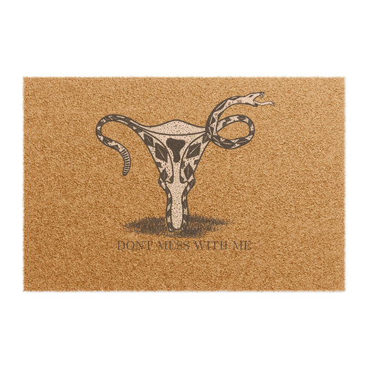 Uterus Snake Don't Mess With Me Feminist Don't Tread on Me Women's Rights Doormat
