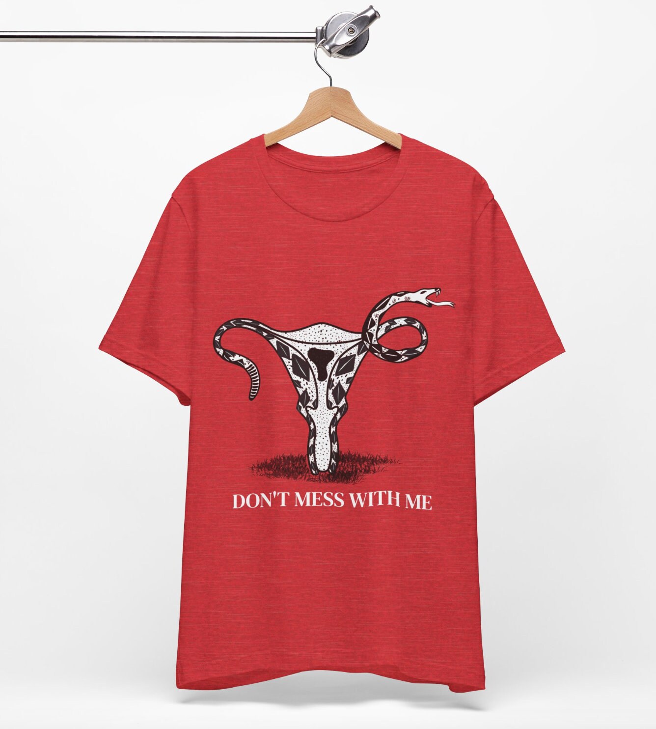 Uterus Snake Don't Mess With Me Feminist Don't Tread on Me Women's Rights Unisex Jersey Short Sleeve Tee