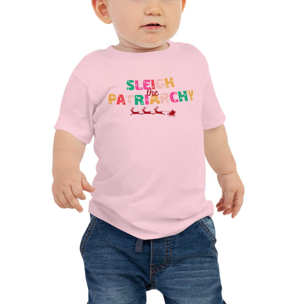 Sleigh The Patriarchy Feminist Christmas Feminism Holiday Baby Jersey Short Sleeve Tee