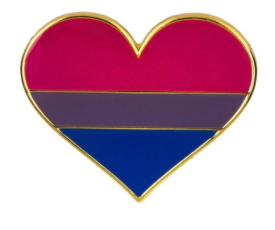 Bisexual Pride Flag Heart Enamel Pin | LGBTQ+ Pride Pin Label Brooch