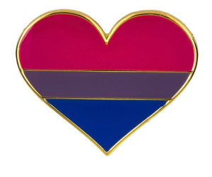 Bisexual Pride Flag Heart Enamel Pin | LGBTQ+ Pride Pin Label Brooch - ActivistChic