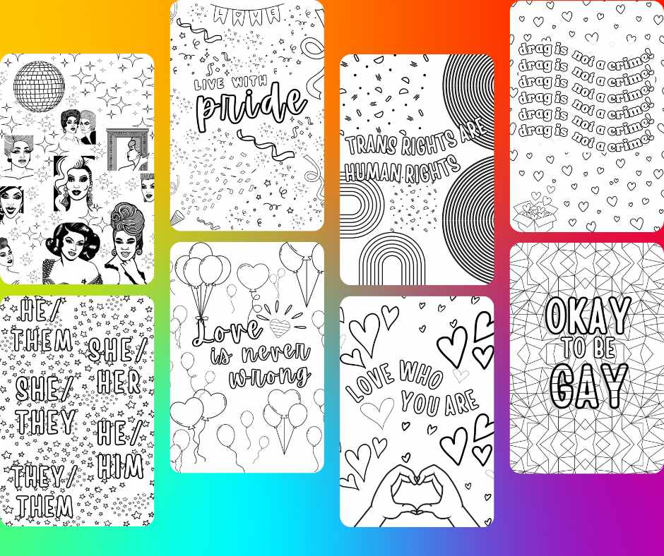 Celebrate Pride Coloring Book: 30 Pages to Express Your LGBTQ+ Pride! INSTANT DOWNLOAD - ActivistChic