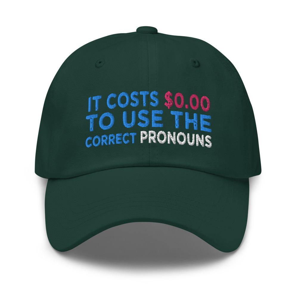 Pronouns Matter Use The Correct Ones Trans Transgender FTM MTF Flag Pride Hat - ActivistChic