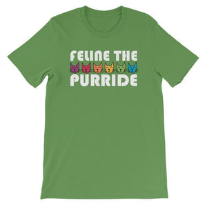 Feline The Purride LGBTQ Pride Rainbow Cat Gift Pun Short-Sleeve Unisex T-Shirt - ActivistChic