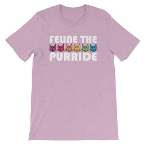 Feline The Purride LGBTQ Pride Rainbow Cat Gift Pun Short-Sleeve Unisex T-Shirt - ActivistChic