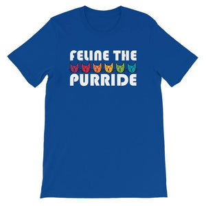 Feline The Purride LGBTQ Pride Rainbow Cat Gift Pun Short-Sleeve Unisex T-Shirt - ActivistChic