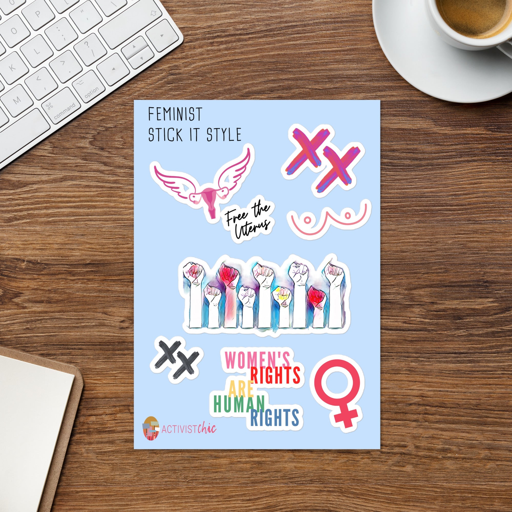 Feminist Art Uterus Sticker sheet - ActivistChic