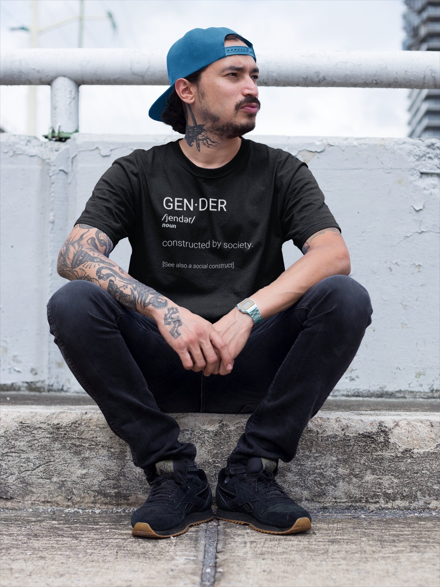 Gender is a social construct LGBTQ Non Binary Pride Androgynous Short-Sleeve Unisex T-Shirt - ActivistChic