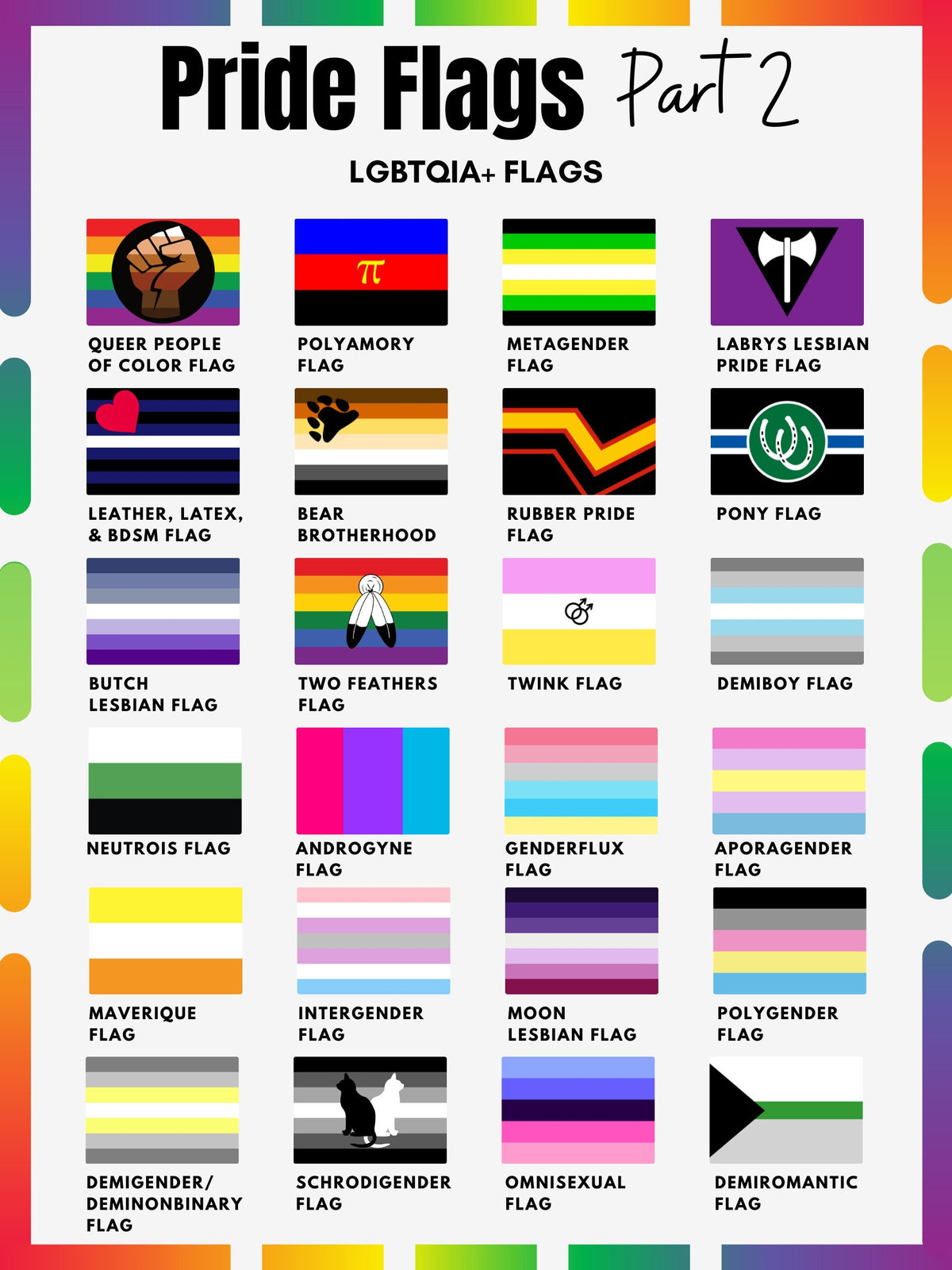 Lgbtqia+ Pride Flags Poster 