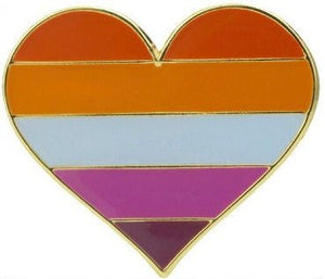Lesbian Pride Flag Heart Enamel Pin | LGBTQ+ Pride Pin Label Brooch - ActivistChic