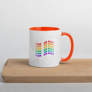 LGBTQ I Am An Ally Rainbow Pride Mug with Color Inside - ActivistChic