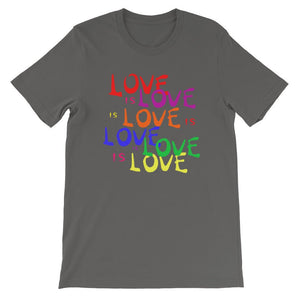 Love is Love is Love LGBTQ Gay Pride Rainbow Short-Sleeve Unisex T-Shirt - ActivistChic