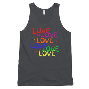 Love is Love is Love LGBTQ+ Gay Pride RainbowClassic tank top (unisex) - ActivistChic