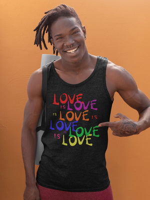 Love is Love is Love LGBTQ+ Gay Pride RainbowClassic tank top (unisex) - ActivistChic