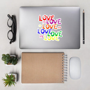 Love is Love LGBTQ Rainbow Pride Lesbian Gay Bi Trans Queer Gifts Bubble-free stickers - ActivistChic