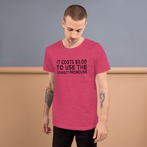 Pronouns Matter Use The Correct Ones Trans Transgender FTM MTF Flag Pride Short-Sleeve Unisex T-Shirt