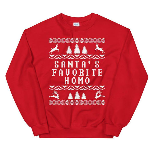 Funny Santa's Favorite Homo LGBTQ Christmas Holiday Gifts Unisex Sweatshirt - ActivistChic