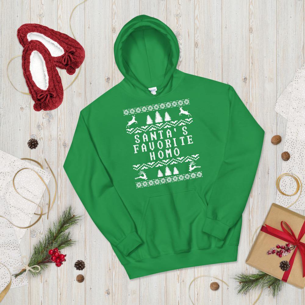 Funny Santa's Favorite Homo LGBTQ Christmas Holiday Gifts Unisex Hoodie - ActivistChic