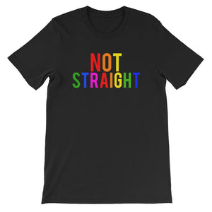 Not Straight Gay Pride LGBTQ Lesbian Gay Queer Transgender Bisexual Gift Short-Sleeve Unisex T-Shirt - ActivistChic