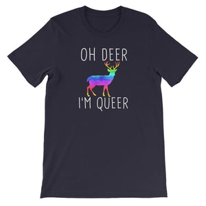 Oh Deer I'm Queer LGBTQ Bisexual Pride Gay Lesbian Short-Sleeve Unisex T-Shirt - ActivistChic