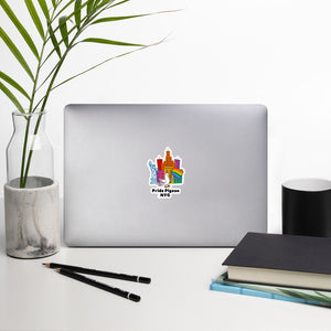 Pride Pigeon NYC LGBTQ Rainbow Flag City Pet Bird Pigeons Bubble-free stickers - ActivistChic