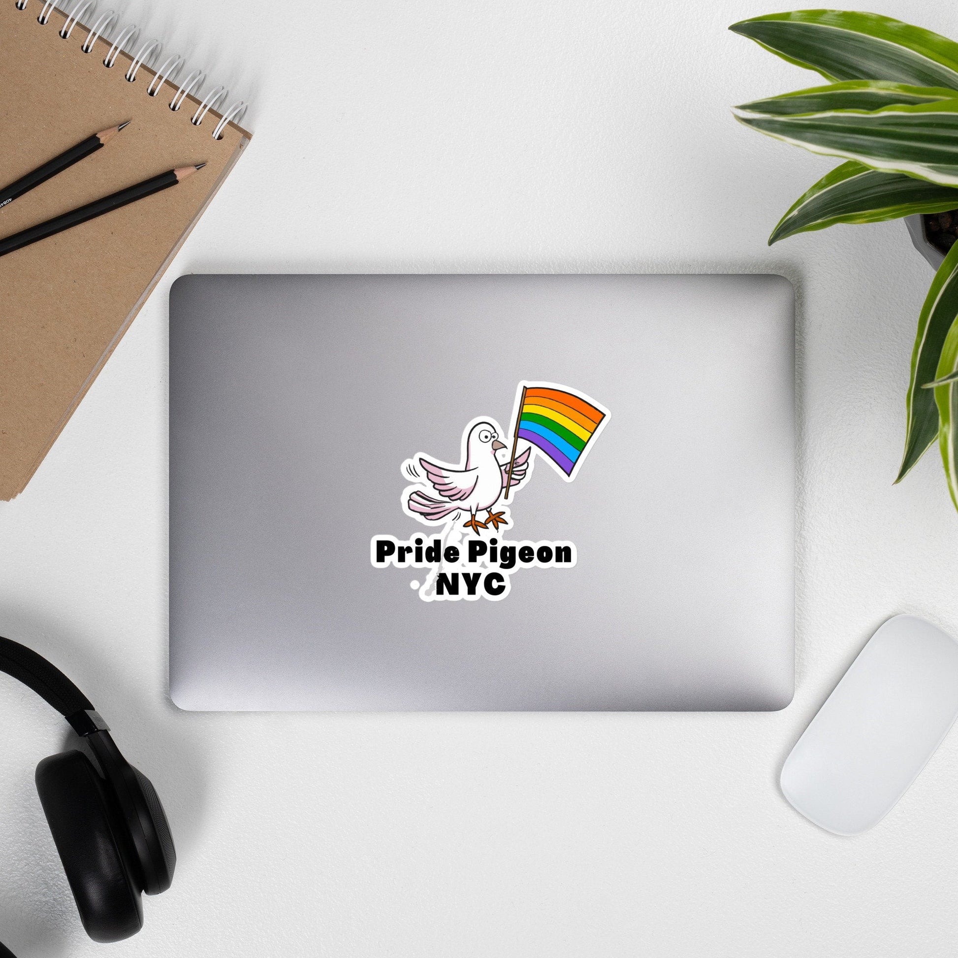 Pride Pigeon NYC LGBTQ Rainbow Flag City Pet Bird Pigeons Bubble-free stickers - ActivistChic