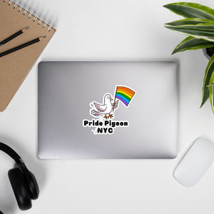 Pride Pigeon NYC LGBTQ Rainbow Flag City Pet Bird Pigeons Bubble-free stickers - ActivistChic