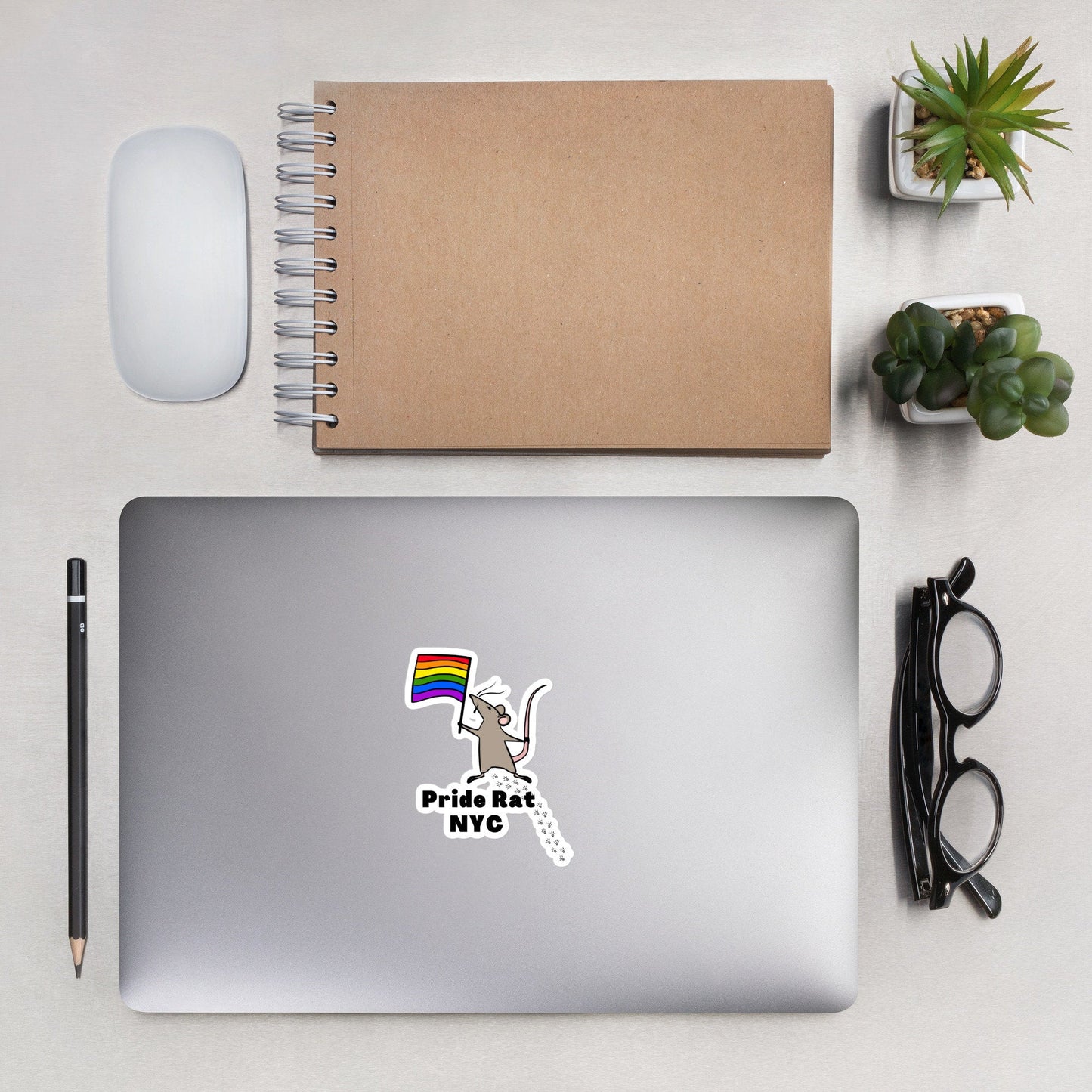 Pride Rat NYC LGBTQ Rainbow Flag City Pet Animal Cute Rats Bubble-free stickers - ActivistChic