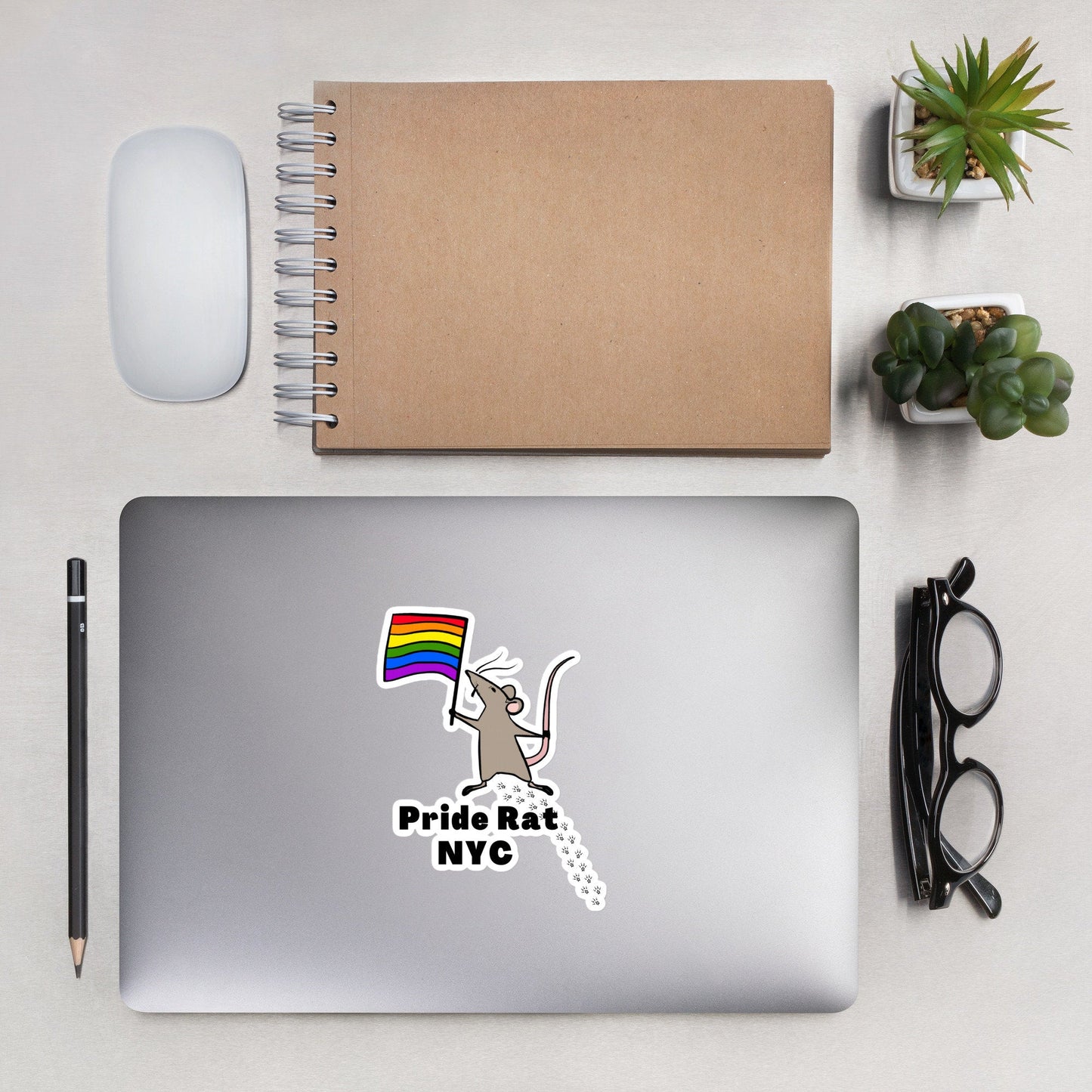 Pride Rat NYC LGBTQ Rainbow Flag City Pet Animal Cute Rats Bubble-free stickers - ActivistChic