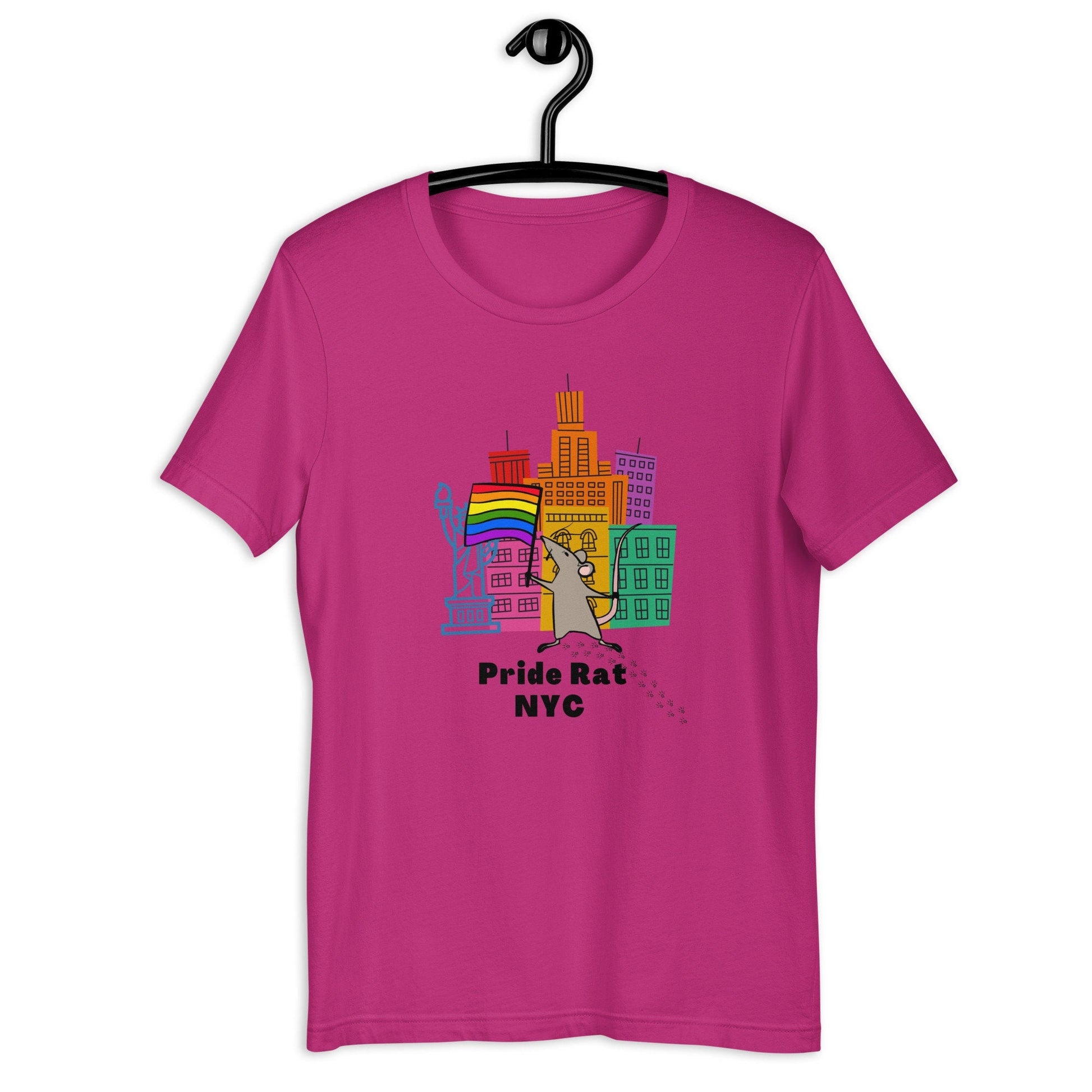 Pride Rat NYC LGBTQ Rainbow Flag City Pet Animal Cute Rats Unisex t-shirt - ActivistChic