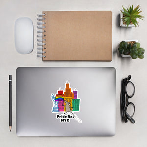 Pride Rat NYC LGBTQ Rainbow Flag City Pet Cute Rodent Rats Bubble-free stickers - ActivistChic