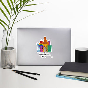 Pride Rat NYC LGBTQ Rainbow Flag City Pet Cute Rodent Rats Bubble-free stickers - ActivistChic