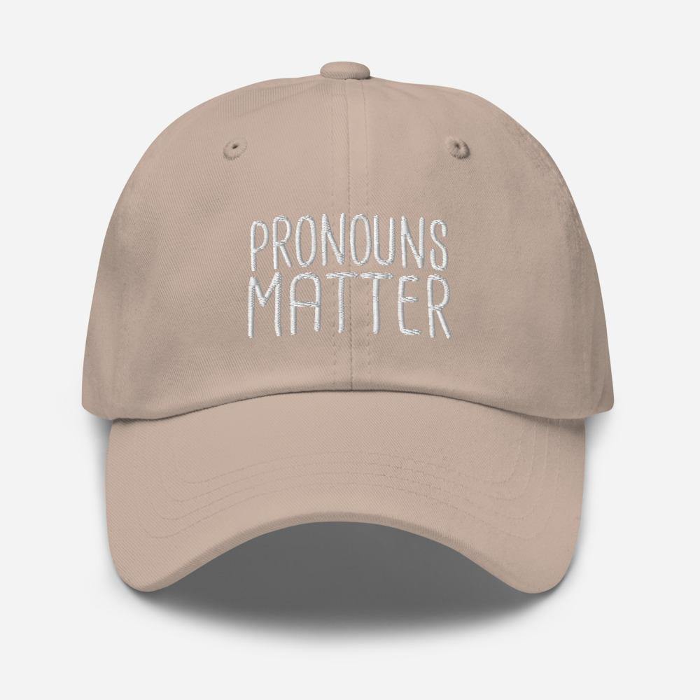 Pronouns Matter Trans Transgender FTM MTF LGBTQ Gifts Dad hat - ActivistChic