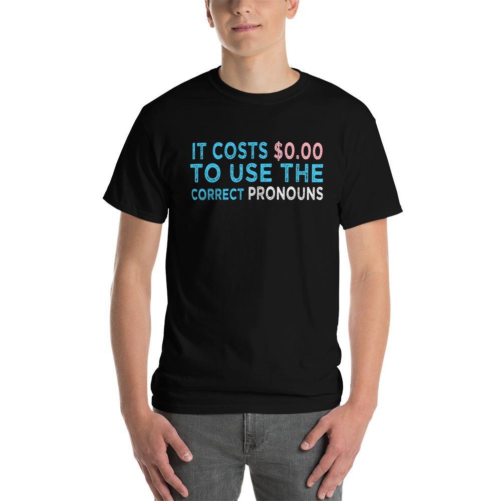 Pronouns Matter Use The Correct Ones Trans Transgender FTM MTF Flag Pride Short Sleeve T-Shirt - ActivistChic