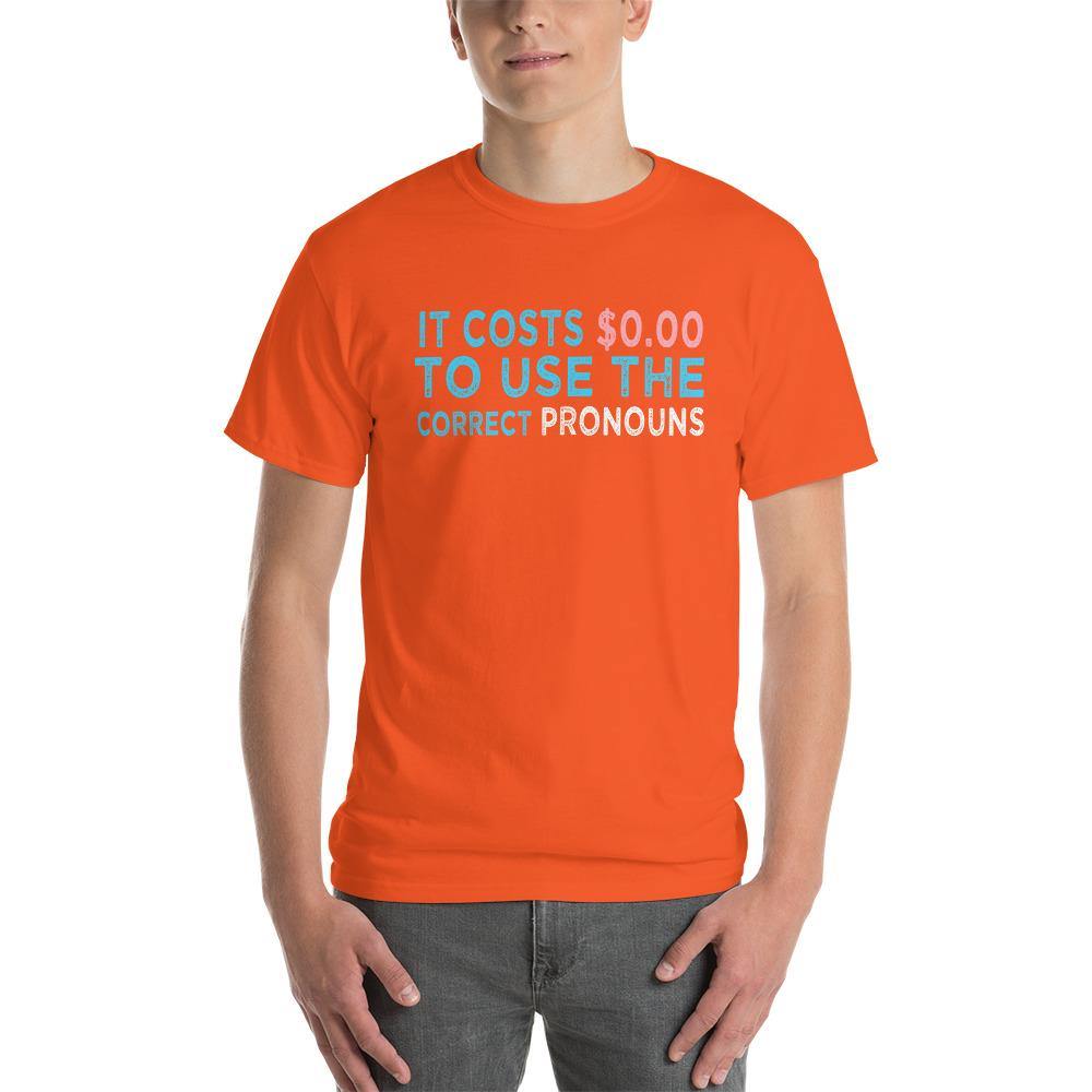 Pronouns Matter Use The Correct Ones Trans Transgender FTM MTF Flag Pride Short Sleeve T-Shirt - ActivistChic