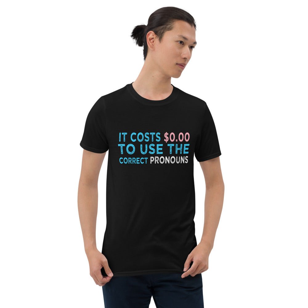 Pronouns Matter Use The Correct Ones Trans Transgender FTM MTF Flag Pride Short-Sleeve Unisex T-Shirt - ActivistChic