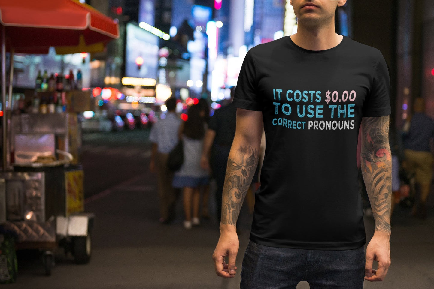 Pronouns Matter Use The Correct Ones Trans Transgender FTM MTF Flag Pride Short-Sleeve Unisex T-Shirt - ActivistChic