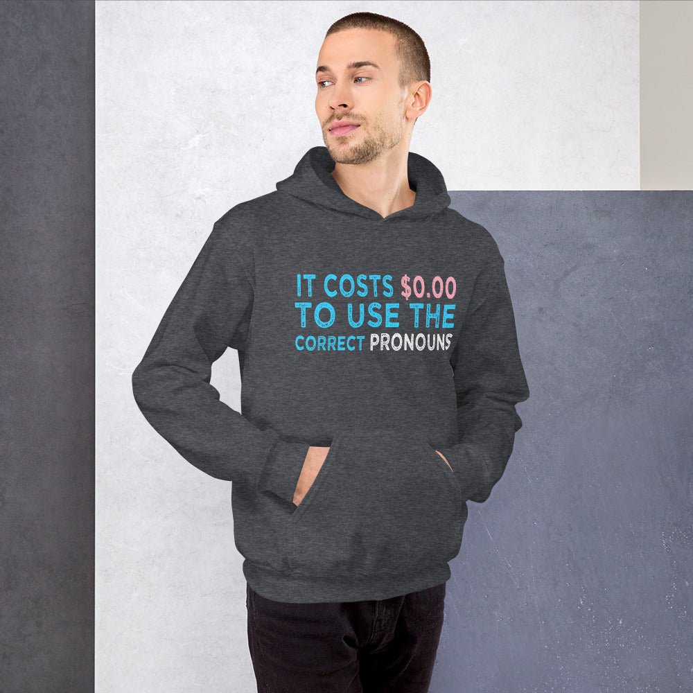 Pronouns Matter Use The Correct Ones Trans Transgender FTM MTF Flag Pride Unisex Hoodie - ActivistChic