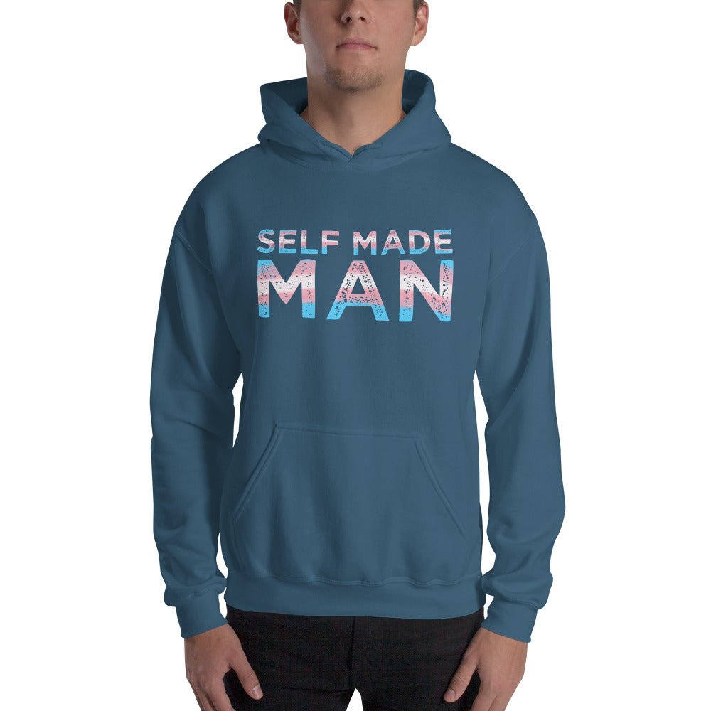 Self Made Man Trans Flag Transgender Gift FTM Hooded Sweatshirt - ActivistChic