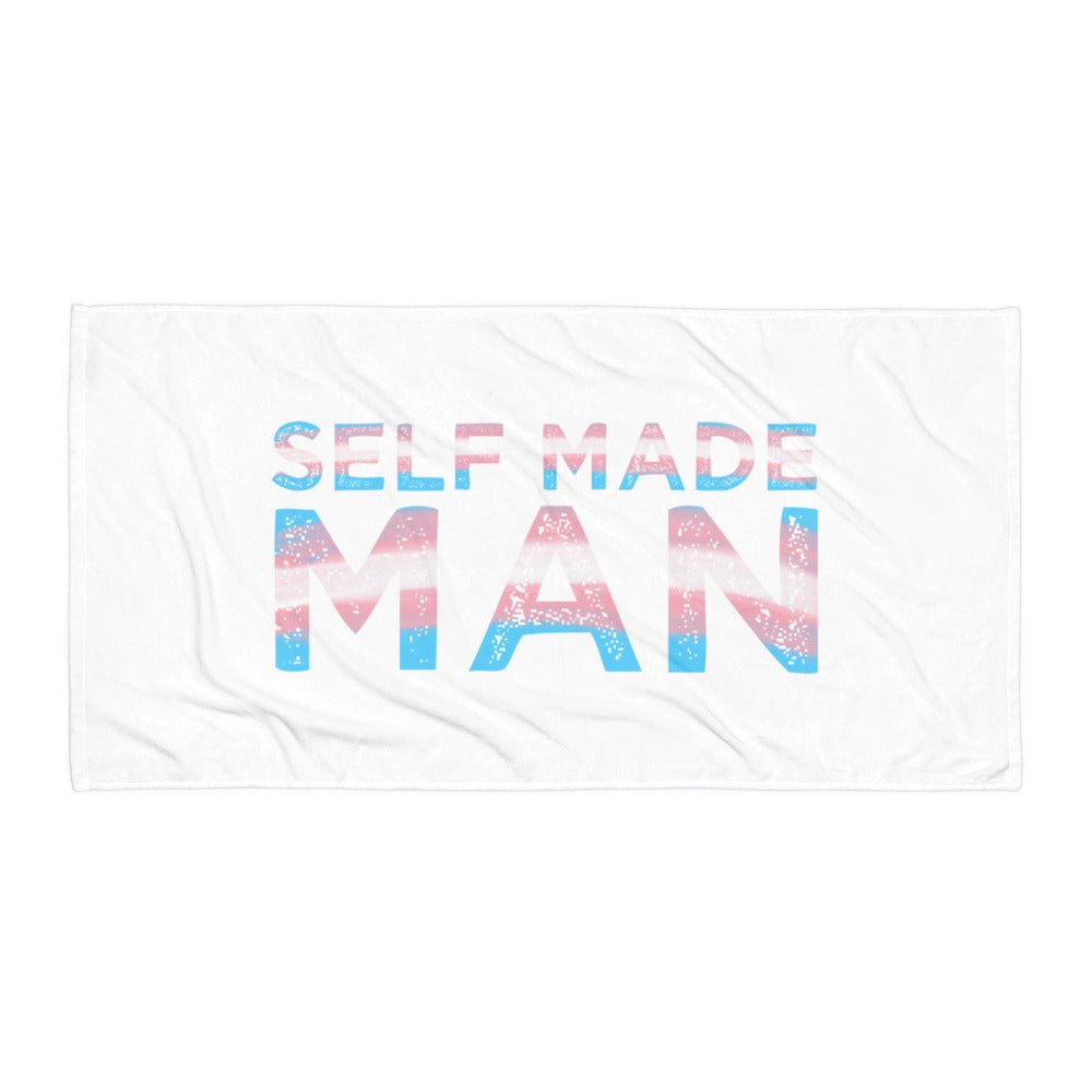 Self Made Man Trans Flag Transgender Gift FTM LGBTQ Beach Travel Towel - ActivistChic