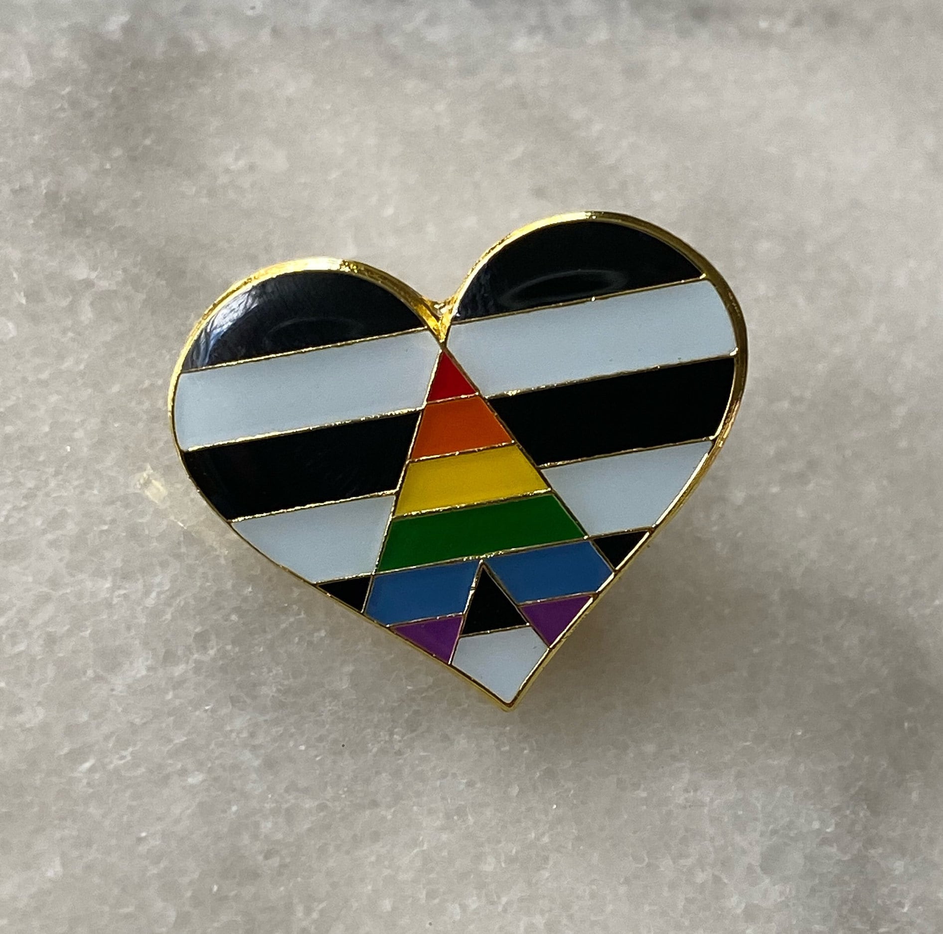 Straight Ally Heart Pride Flag Pins | Enameled LGBTQ Supporter Ally Equality Lapel Badge - ActivistChic
