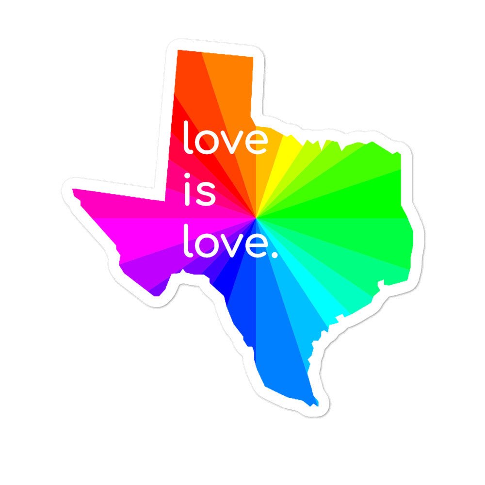 Texas LGBTQ Pride Rainbow Flag Gift Bubble-free stickers - ActivistChic