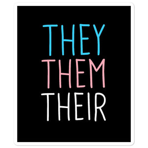 They Them Their Correct Pronouns Trans Flag FTM Pride Gifts Bubble-free stickers - ActivistChic