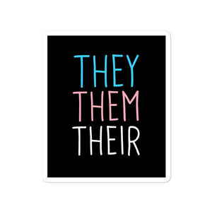 They Them Their Correct Pronouns Trans Flag FTM Pride Gifts Bubble-free stickers - ActivistChic