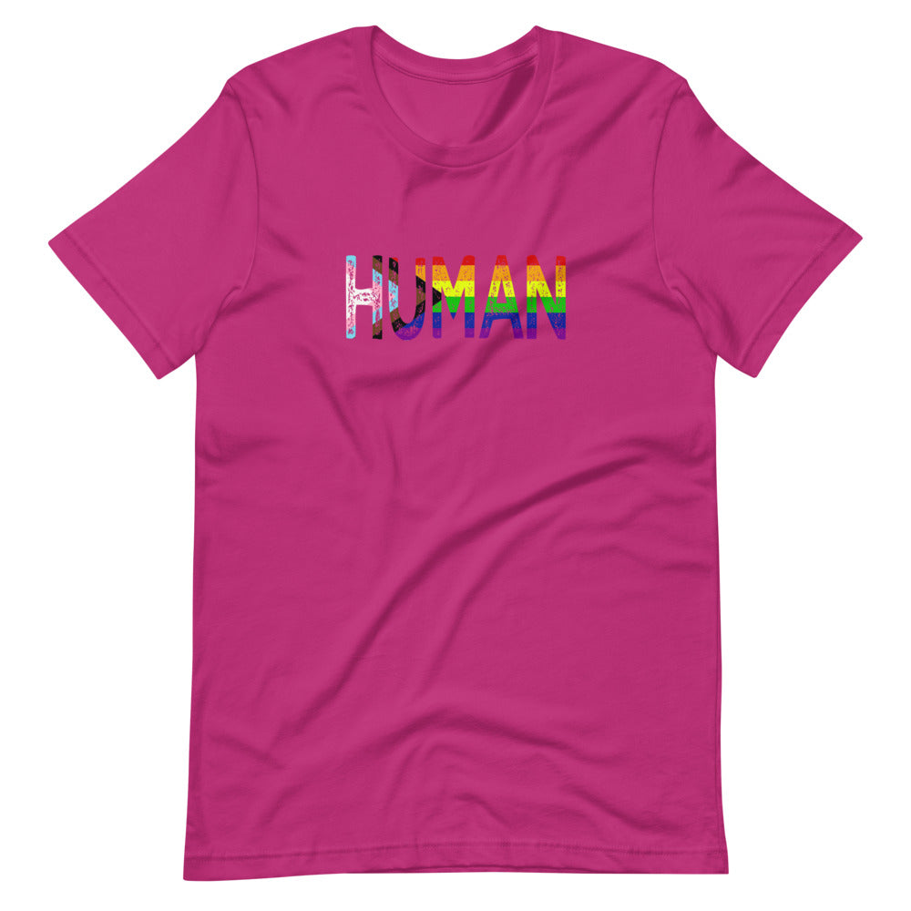 Human LGBT Pride Flag Short-Sleeve Unisex T-Shirt