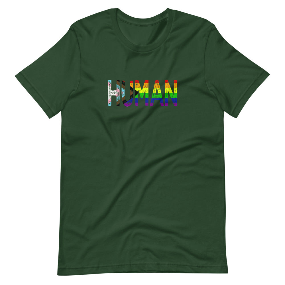 Human LGBT Pride Flag Short-Sleeve Unisex T-Shirt