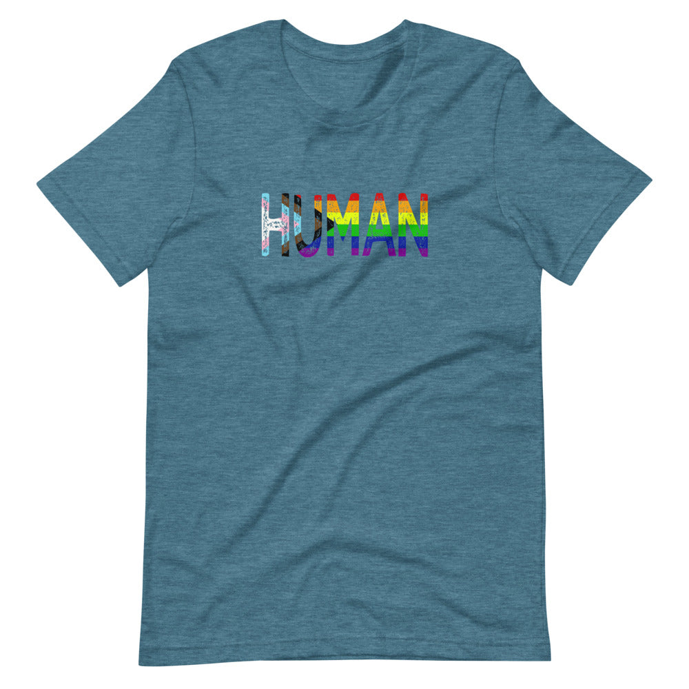 Human LGBT Pride Flag Short-Sleeve Unisex T-Shirt